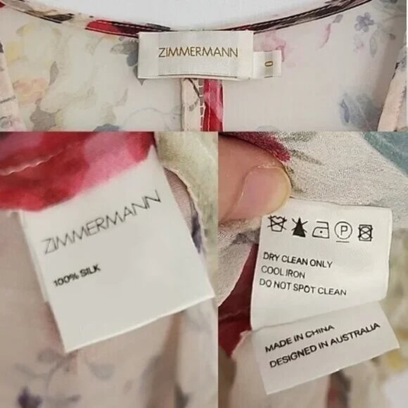 Rare Zimmermann Mischief Ladder Floral Silk Midi Handkerchief Floral Dress AS IS - Picture 6 of 13